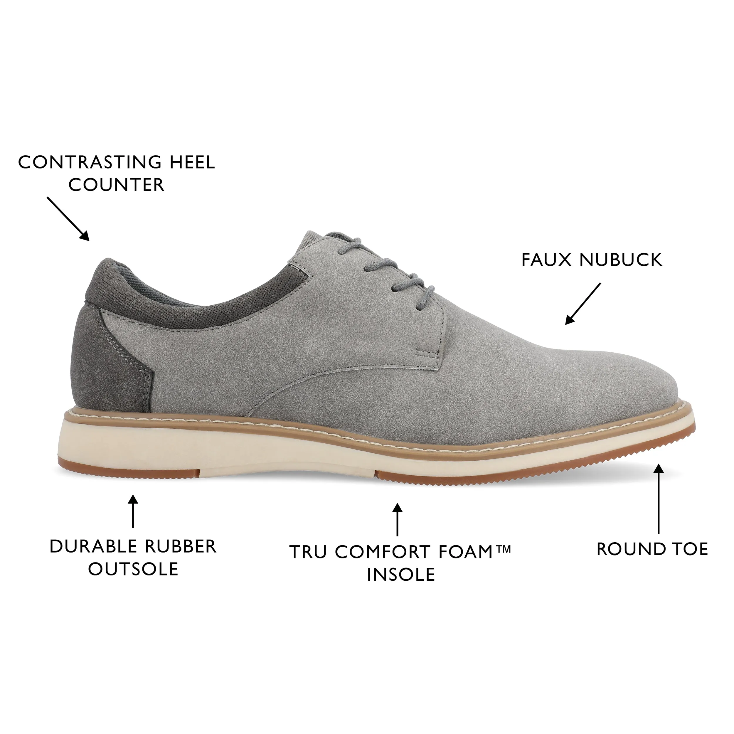 Vance Co. Hodges Plain Toe Hybrid Dress Shoe