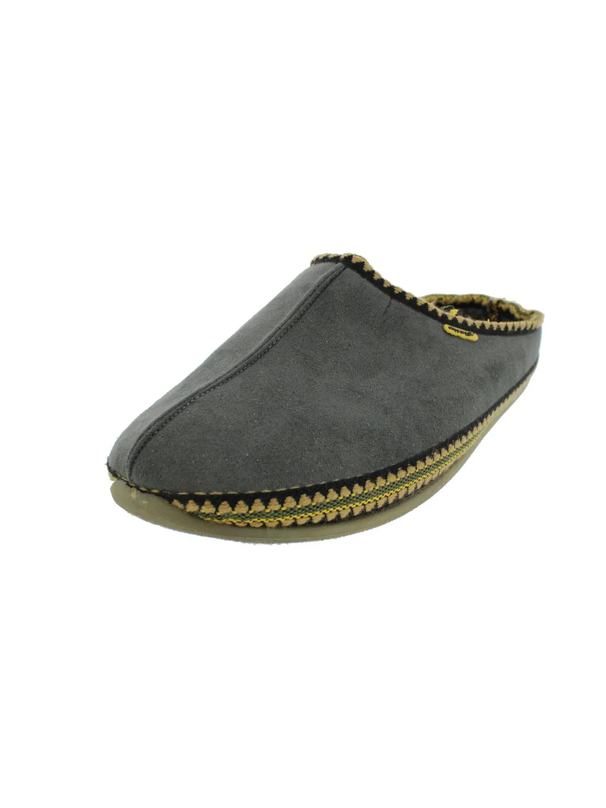 Wherever Mens Faux Suede Knit Trim Mule Slippers