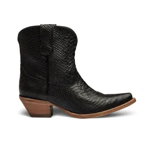 Women's Austin Anaconda Western Booties In Black