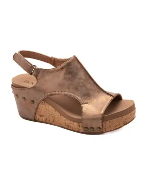 Women's Carley Wedge Sandals In Washed Bronze Metallic