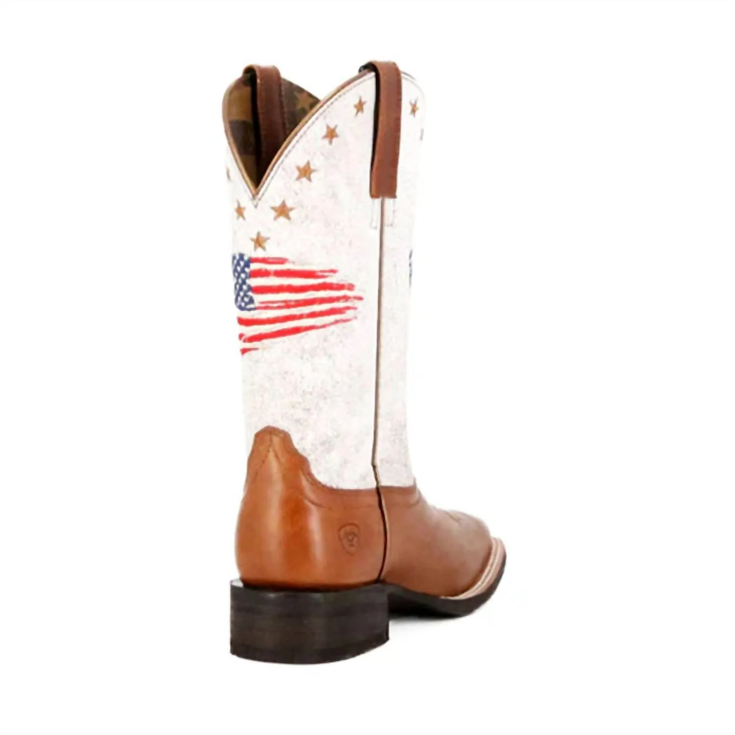 Women's Circuit Patriot Western Boot In Saddle Up/crackled White