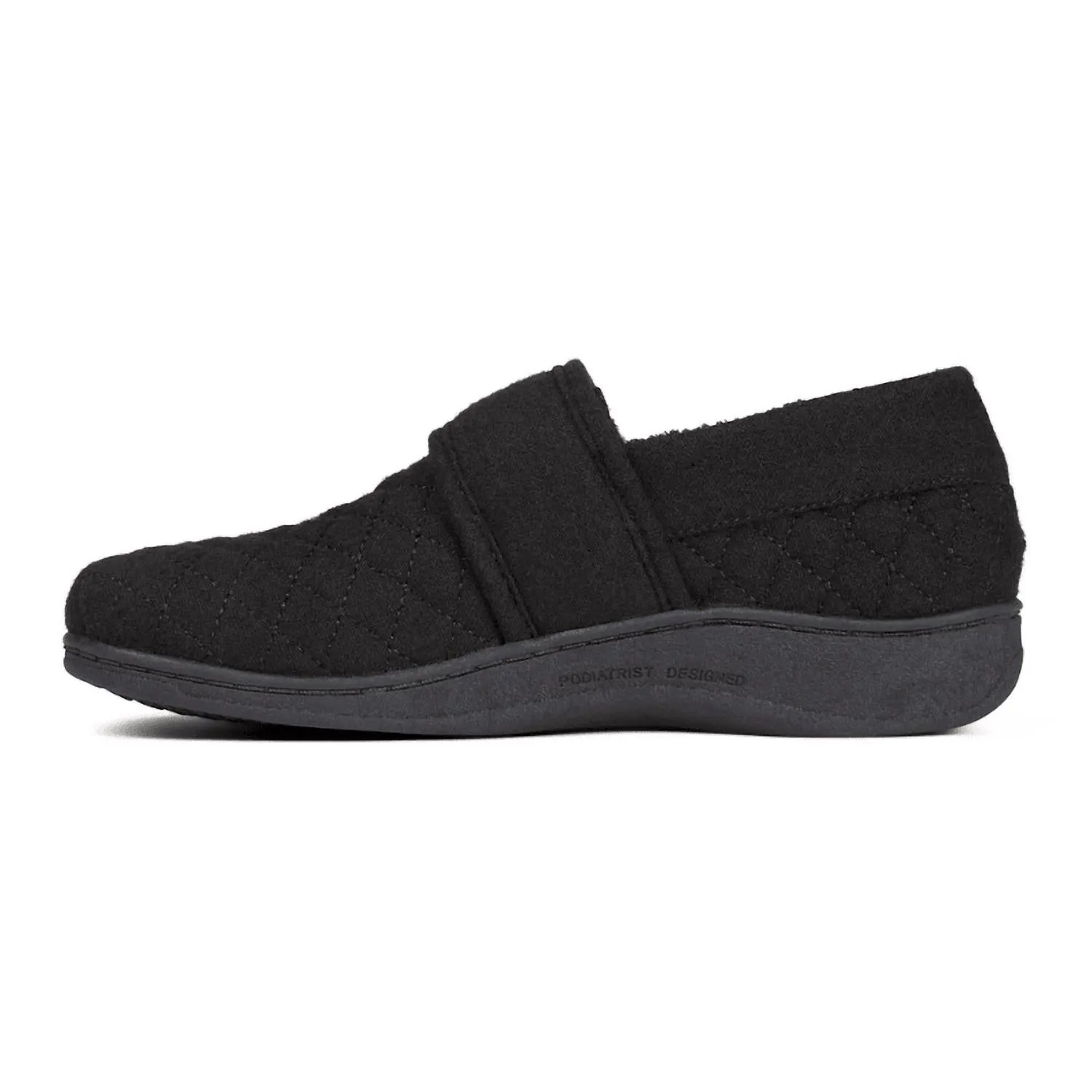 Women's Jackie Flannel Slipper - Medium Width In Black