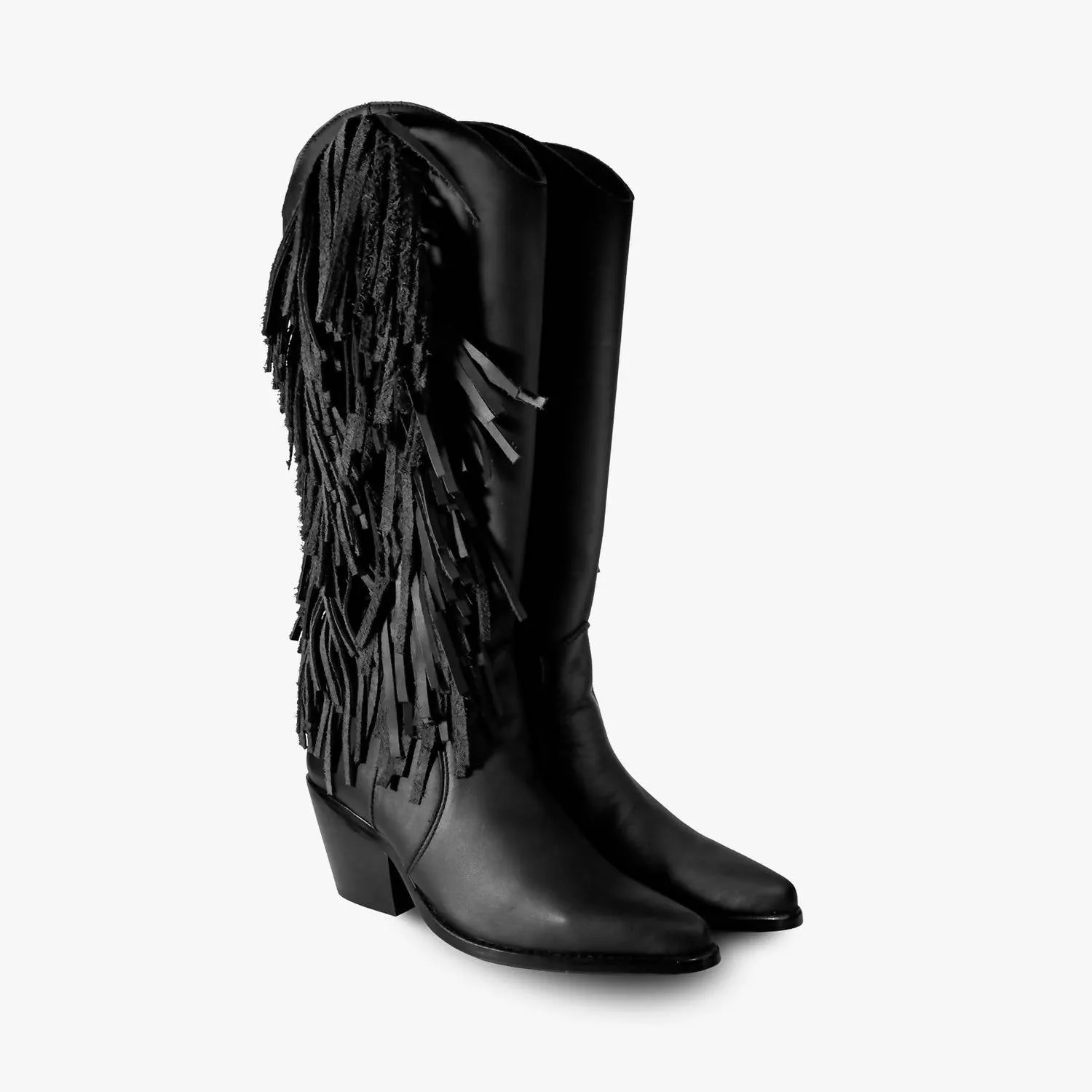 Women's Knee-High Premium Leather Ely Boots In Black
