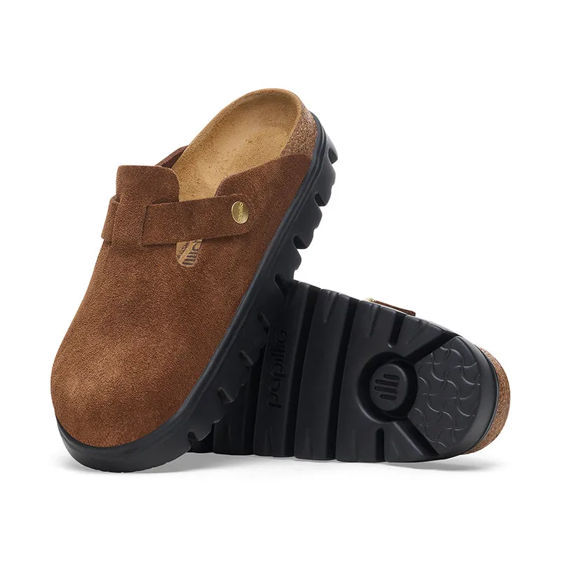 Women's Papillio by Birkenstock Boston Narrow Chunky Dark Tea Suede