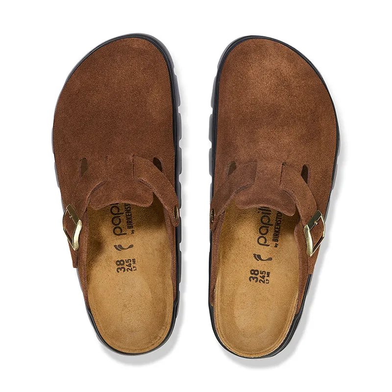 Women's Papillio by Birkenstock Boston Narrow Chunky Dark Tea Suede