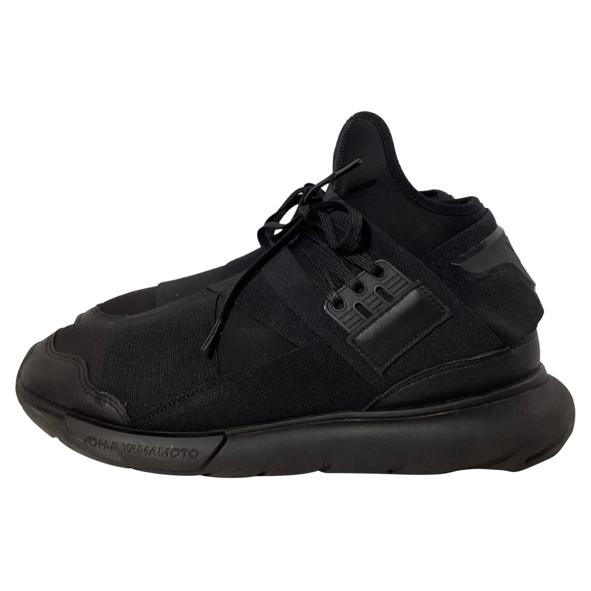 Y-3 Qasa High Sneakers in Triple Black Neoprene