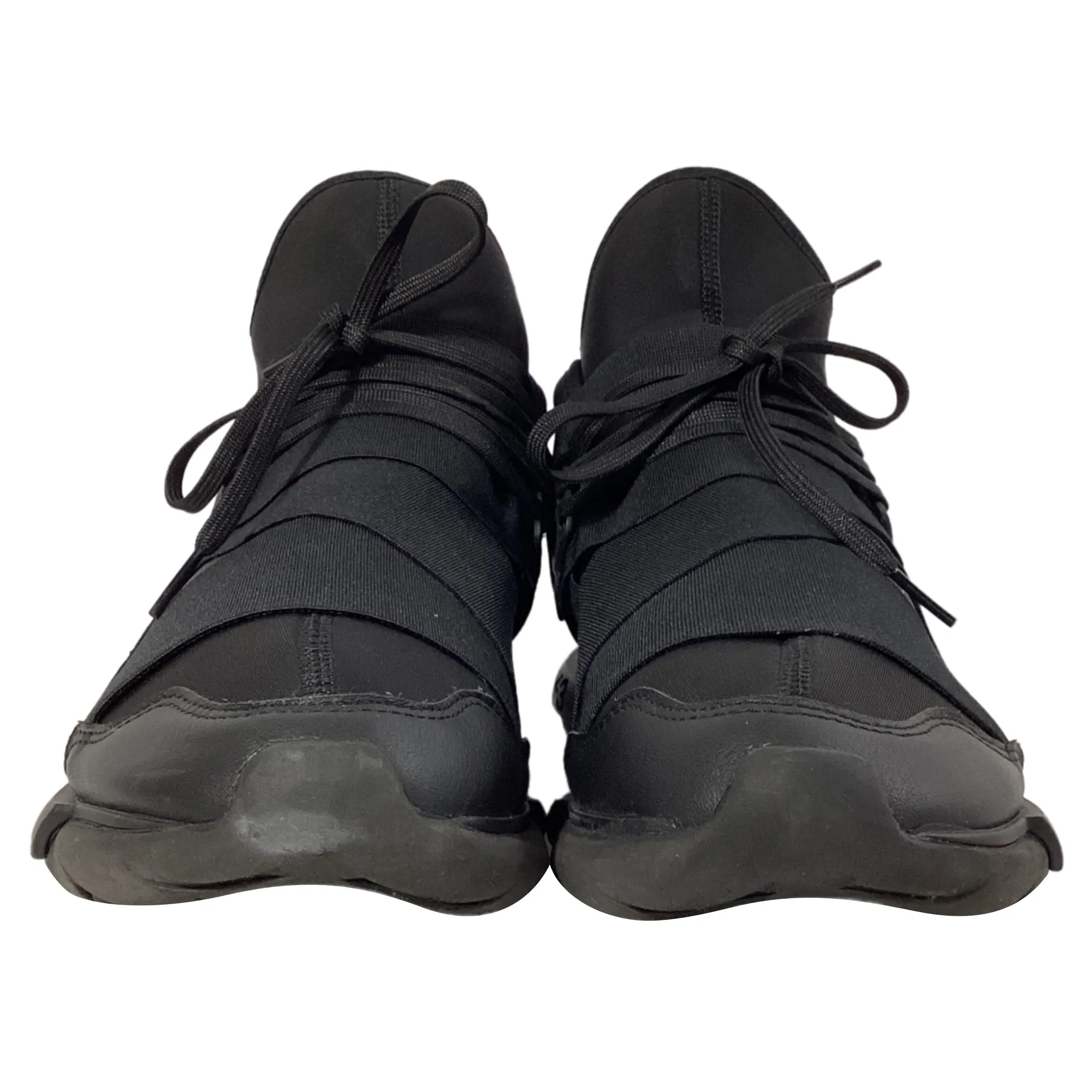Y-3 Qasa High Sneakers in Triple Black Neoprene