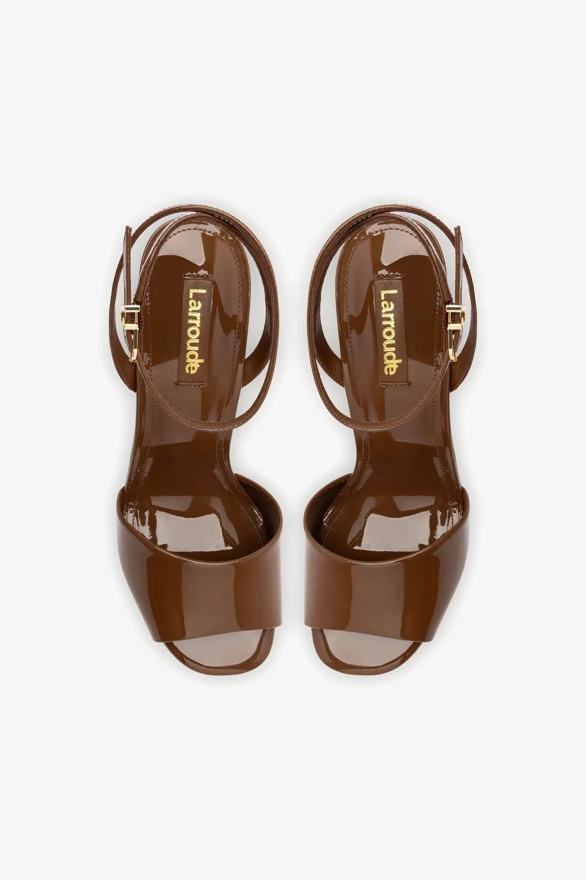 Yves Wedge In Burnt Umber Patent Leather