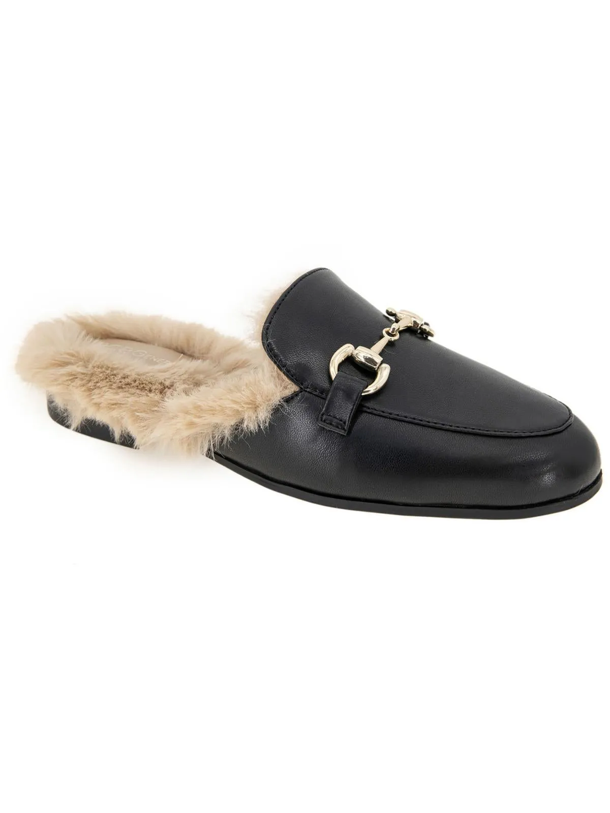 Zorie Womens Faux Leather Loafer Slide Slippers