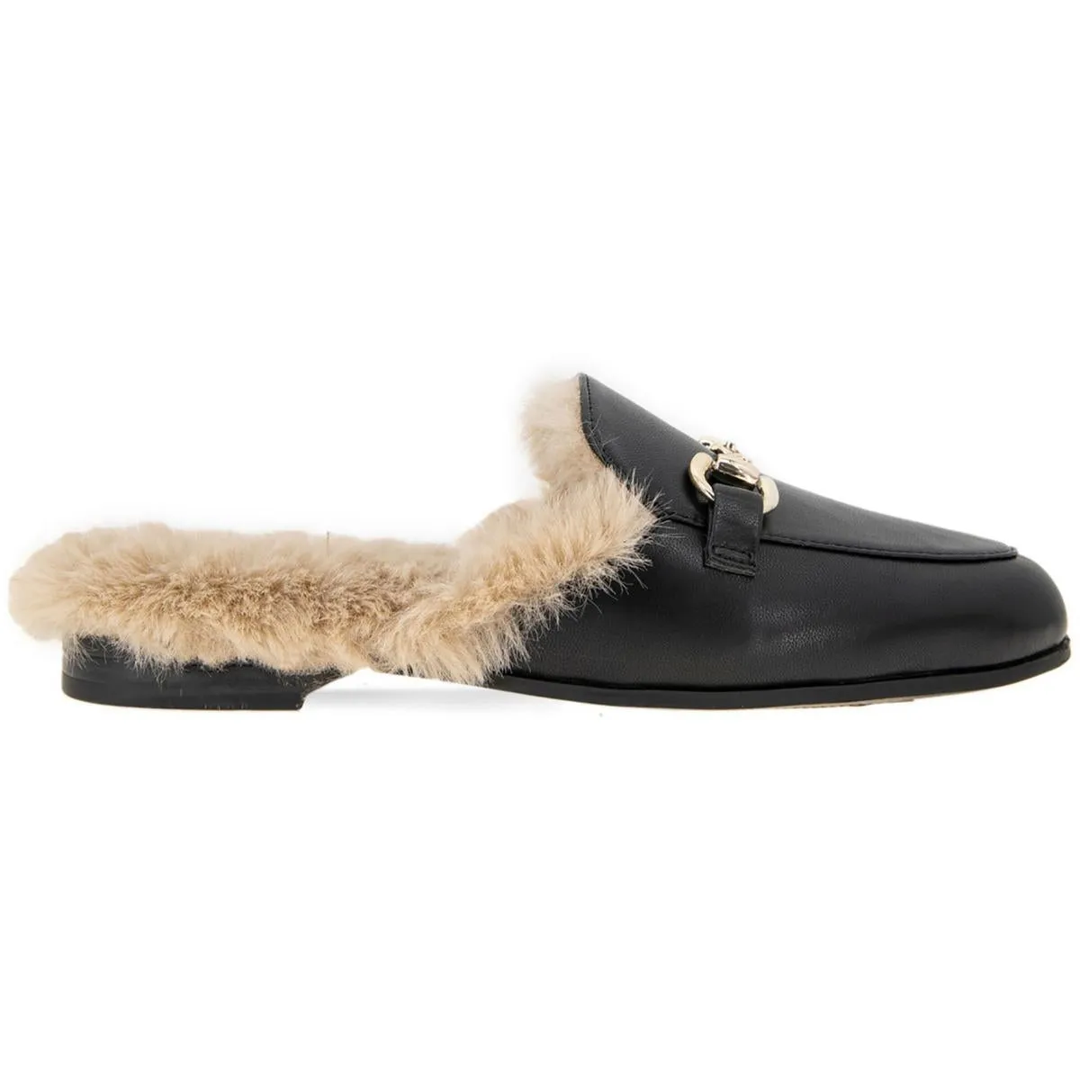 Zorie Womens Faux Leather Loafer Slide Slippers